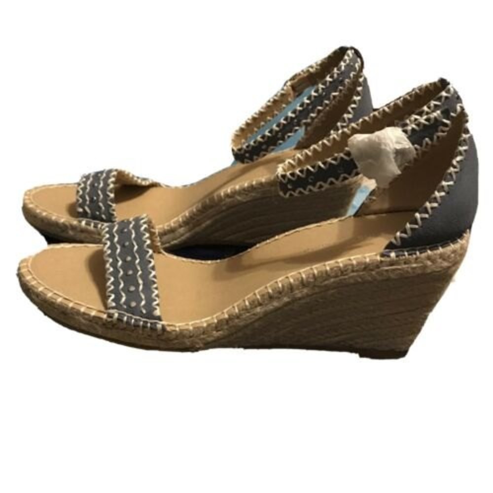 Adrienne Vittadini Womens Charming Espadrille Wedge Sandals Metal Studs Size 10M - Picture 7 of 9